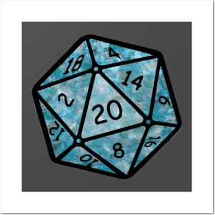 20 sided dice - textured Posters and Art